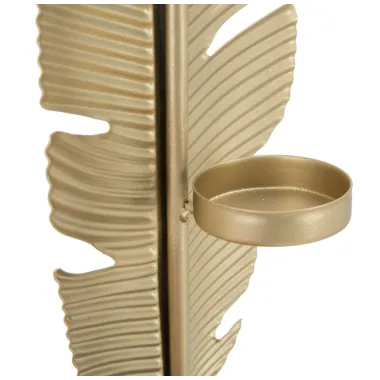 SCULTURA LIŚĆ Z PODSTAWKĄ NA ŚWIECĘ GLAM 10 10 34 cm MIN 2